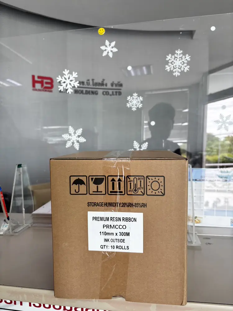 กล่องริบบอน Premium Resin ขนาด 110mm x 300m ส่งถึงออฟฟิศลูกค้า
