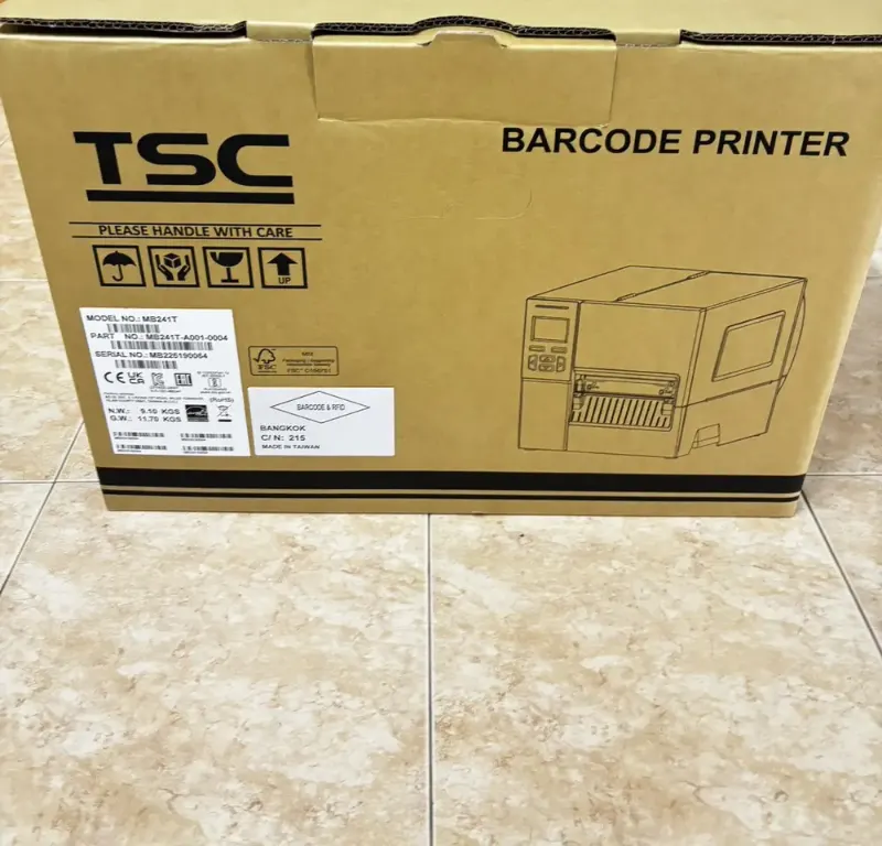 กล่องเครื่องพิมพ์บาร์โค้ดอุตสาหกรรม TSC MB241T เครื่องใหม่พร้อมส่งมอบลูกค้า